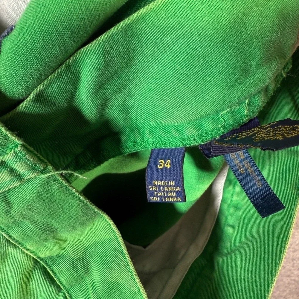 Polo‎ Ralph Lauren Men's Green Whale Print Chino Shorts Size 34 Casual